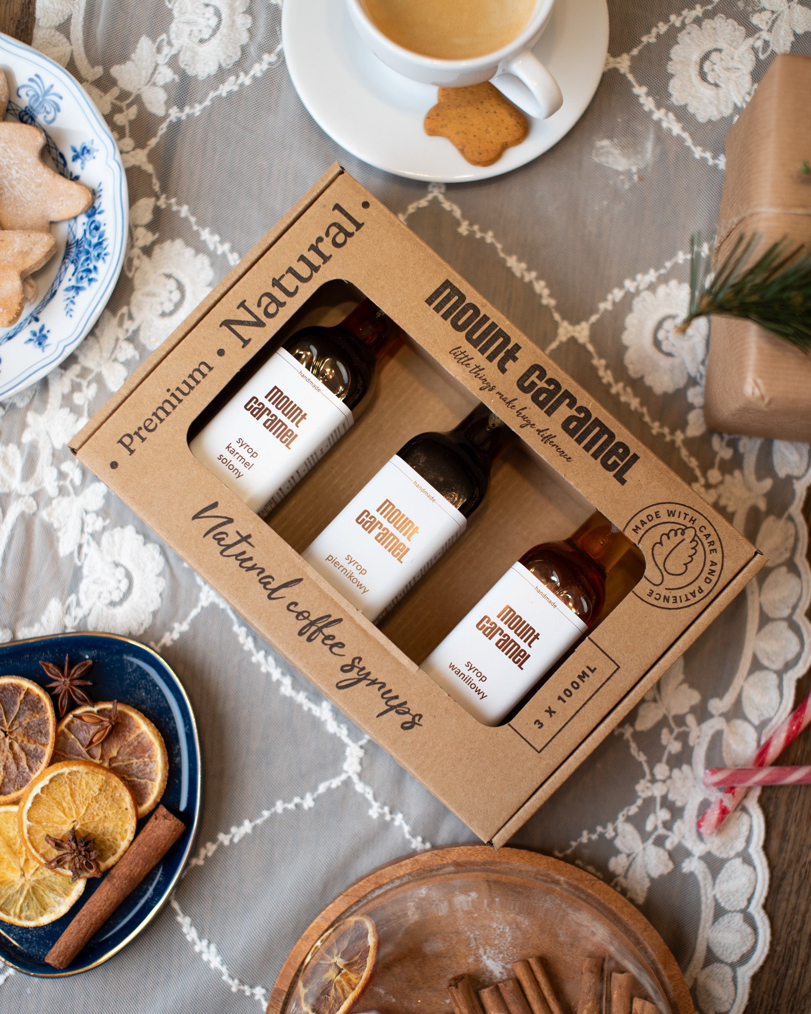 Mount Caramel Syrup Set - salted caramel + gingerbread + vanilla 3 x 100ml 